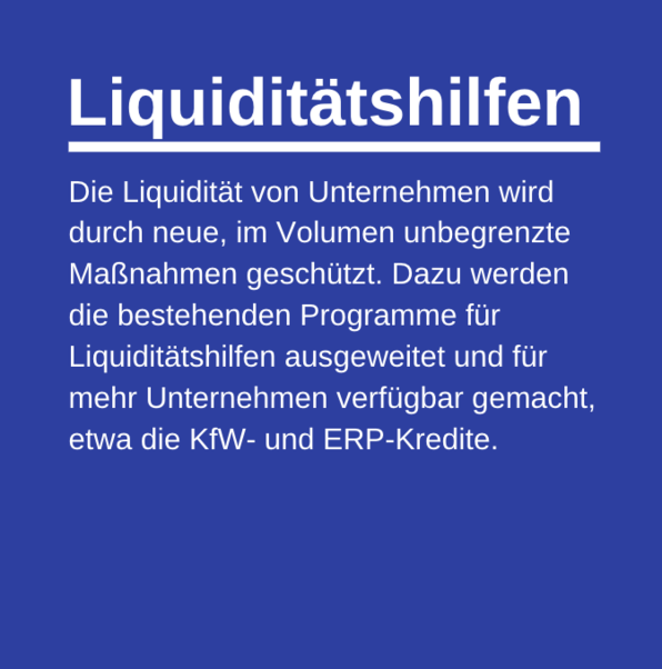 Liquiditätshilfen für Unternehmen